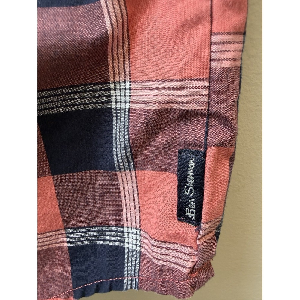 Ben Sherman‎ Boys SS Plaid Shirt Red/Blue Button Up Size 14-16 - Picture 5 of 8